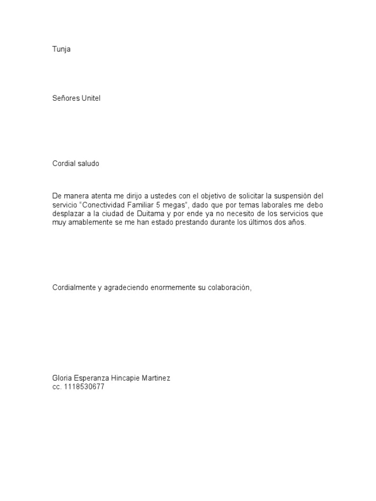 Solicitud de Suspensión de Servicio PDF