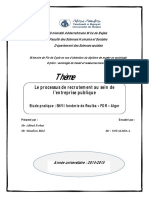 Le Processus de Recrutement Au Sein de L'entreprise Publique PDF