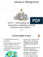 Week 3: Understanding The Process of Perception and Thinking Critically About The World Around Us