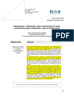 Aportaciones y Diferencias Entre Comunicación en Salud y Comunicación para El Desarrollo PDF