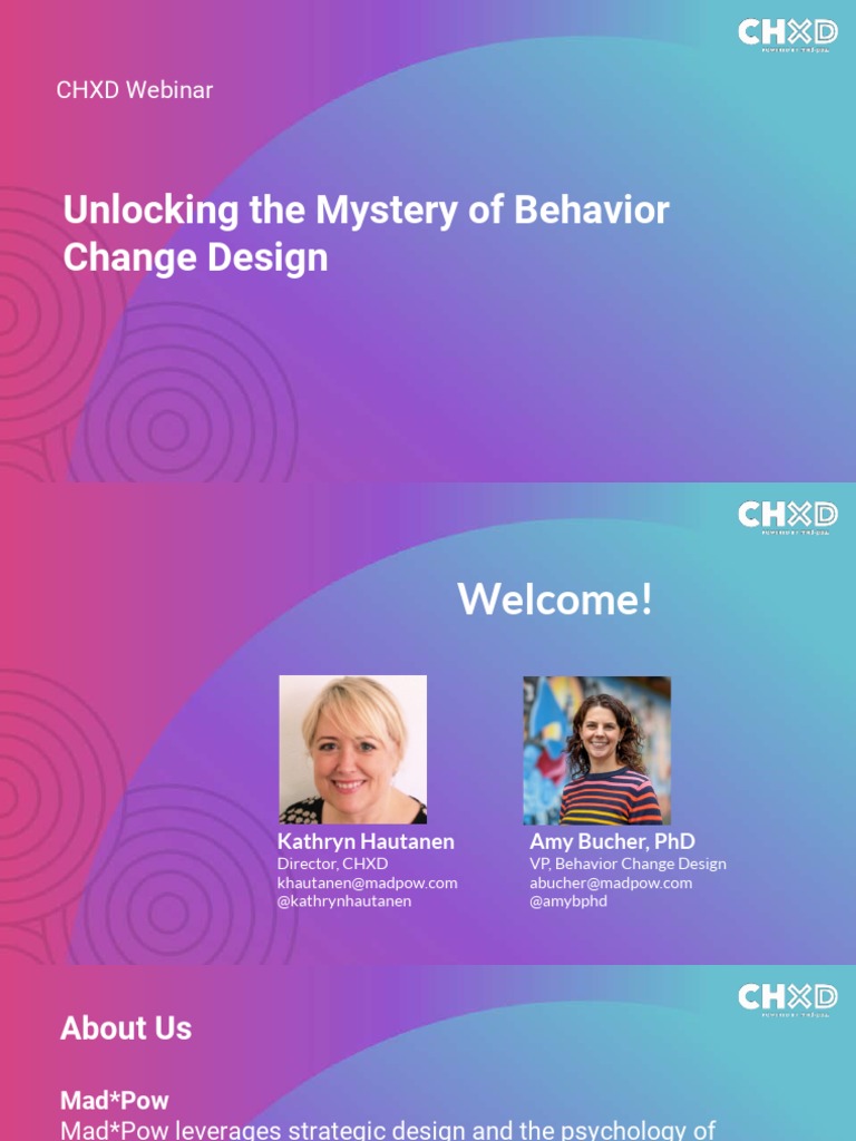 Behavior Change Design Webinar | PDF | Behavior | Motivation