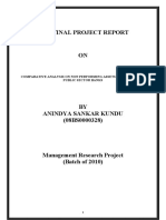 MRP Final Project Report: Comparative Analysis On Non Performing Assets of Private and Public Sector Banks