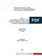 Las Tecnologías de La Información y Comunicación Aplicadas en El Ámbito Educativo