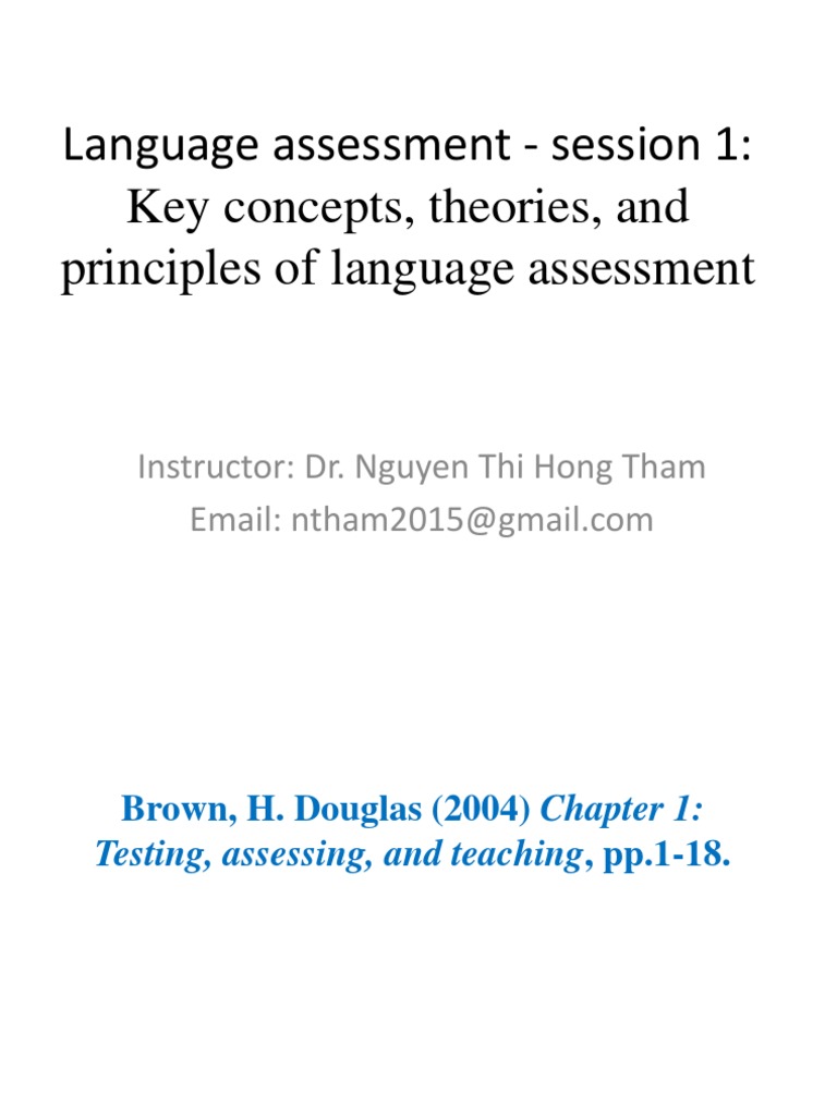 Key Concepts in Language Assessment | PDF | Educational Assessment ...