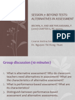 Session 7 - Beyond Tests - Alternatives in Assessment