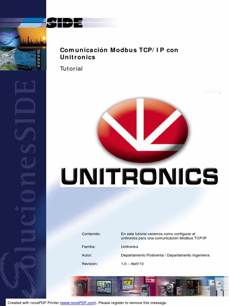 Configura Modbus TCP/IP Unitronics | PDF