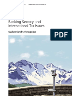 Banking Secrecy and International Tax Issues: Switzerland S Viewpoint