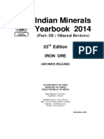Indian Minerals Yearbook 2014 Highlights Iron Ore Production