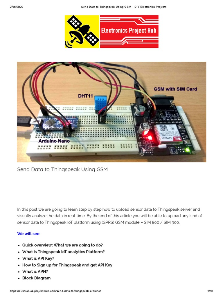 Send Sensor Data to Thingspeak via GSM | PDF | General Packet Radio ...