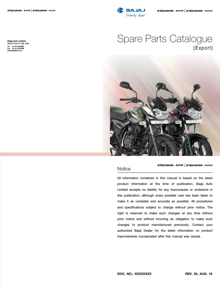 Bajaj discover 150 old model spare parts sale