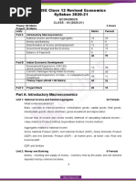 CBSE Class 12 Revised Economics Syllabus 2020-21: Part A: Introductory Macroeconomics