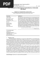 Data Analysis For Solar Energy Generation in A Uni PDF