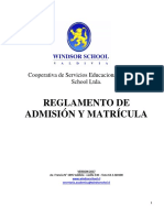 Reglamento de Admisión y Matrícula Windsor School 2017