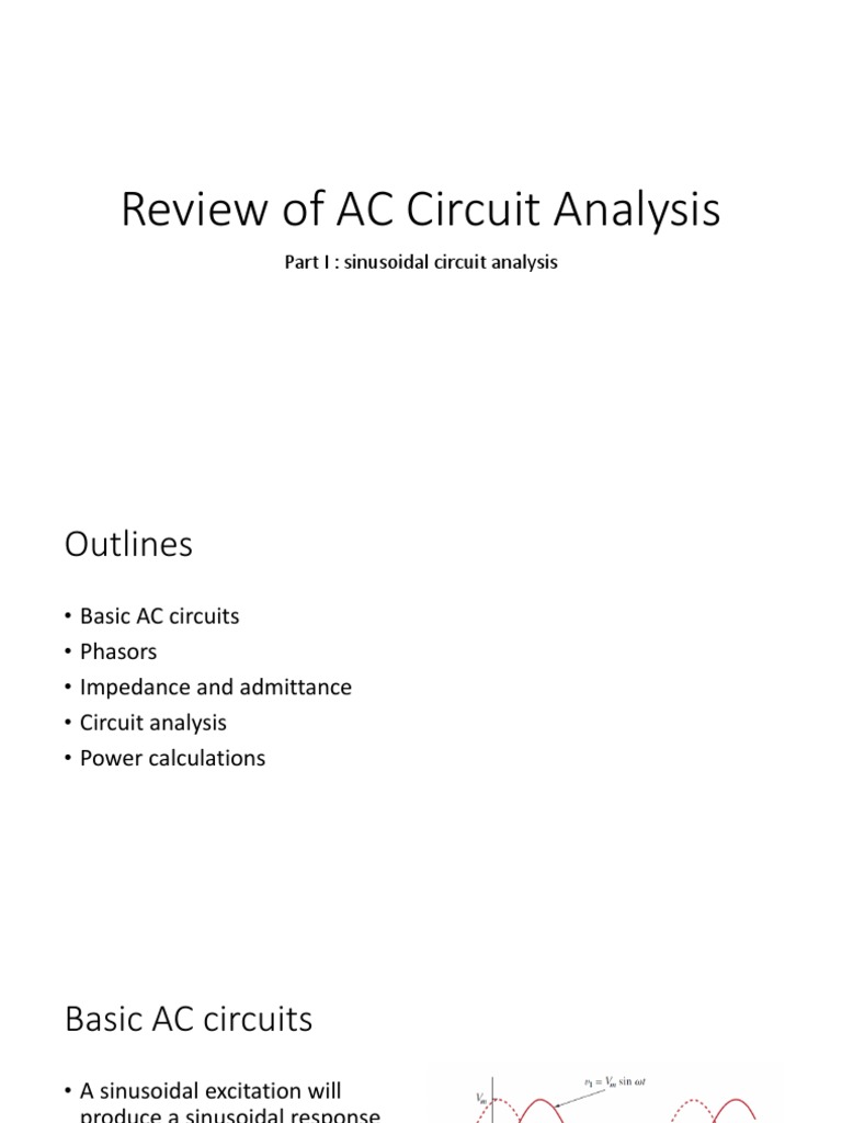 Review of AC Circuit Analysis 1 PDF Ac Power Electrical Impedance