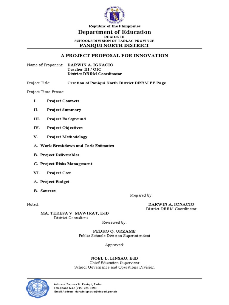 Paniqui North DRRM Project Proposal | PDF