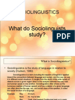 Sociolinguistics: What Do Sociolinguists Study?