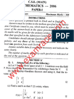 IAS Mains Mathematics 2006 Paper 1