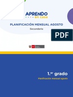 "Aprendo en Casa" Planificación Del Nivel SECUNDARIA - Agosto 2020