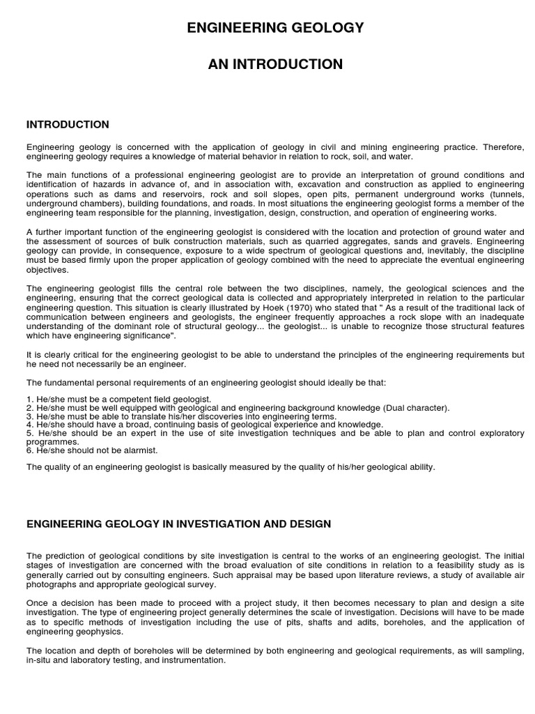 Engineering Geologist Role and Requirements | PDF | Geology | Engineering