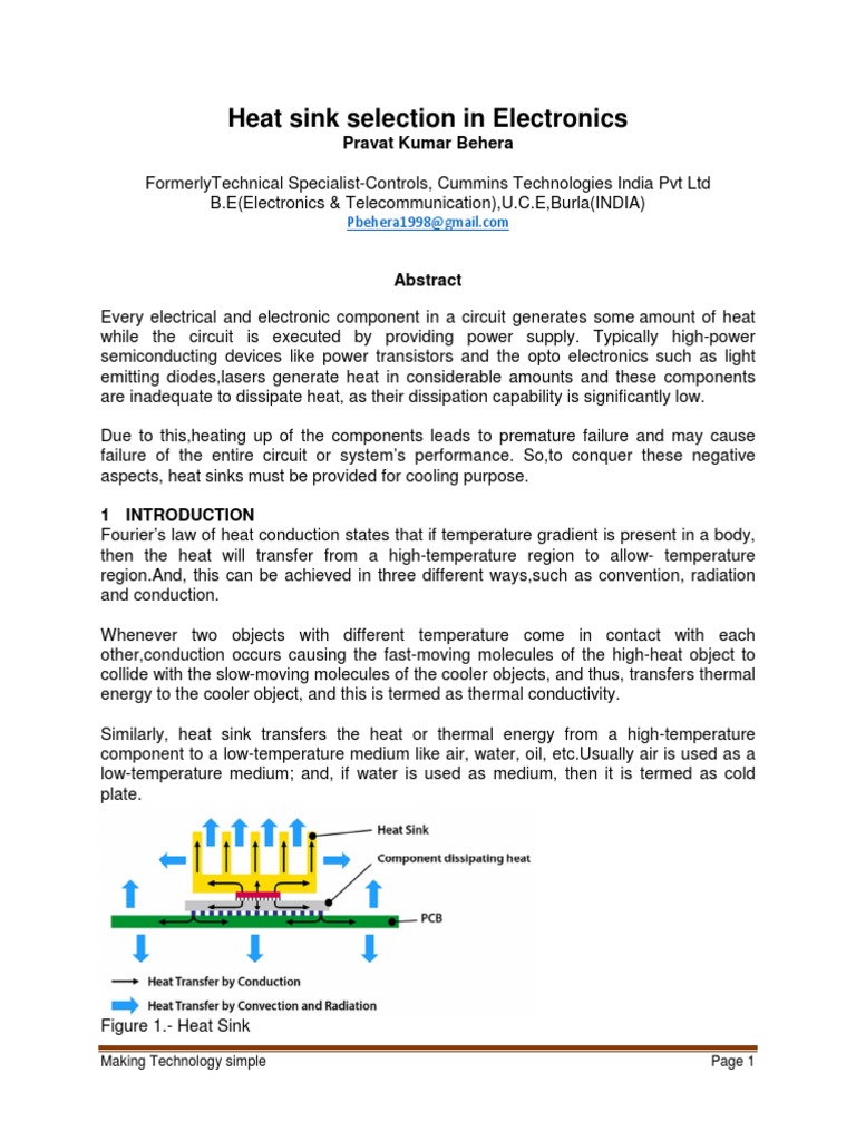 Heat Sink Selection in Electronics PDF Extrusion Heat Transfer