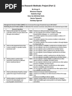 Business Research Methods: Project (Part 1)