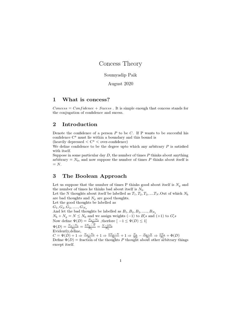 Understanding Concess Theory: Confidence & Success | PDF | Fuzzy Logic ...