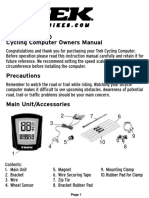 Trek Sensor 2.0 Cycling Computer Owners Manual