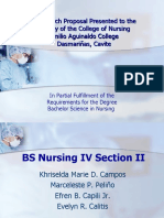 A Research Proposal Presented To The Faculty of The College of Nursing Emilio Aguinaldo College Dasmariňas, Cavite