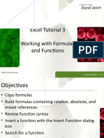 Excel Tutorial 3 Working With Formulas and Functions: Comprehensive