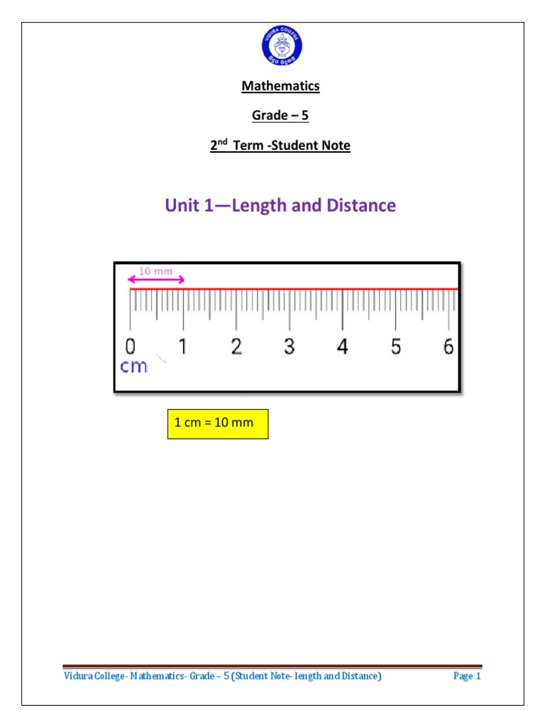 Grade 5 Maths: Length & Distance Guide | PDF | Length | Metrology