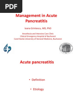 Management in Acute Pancreatitis