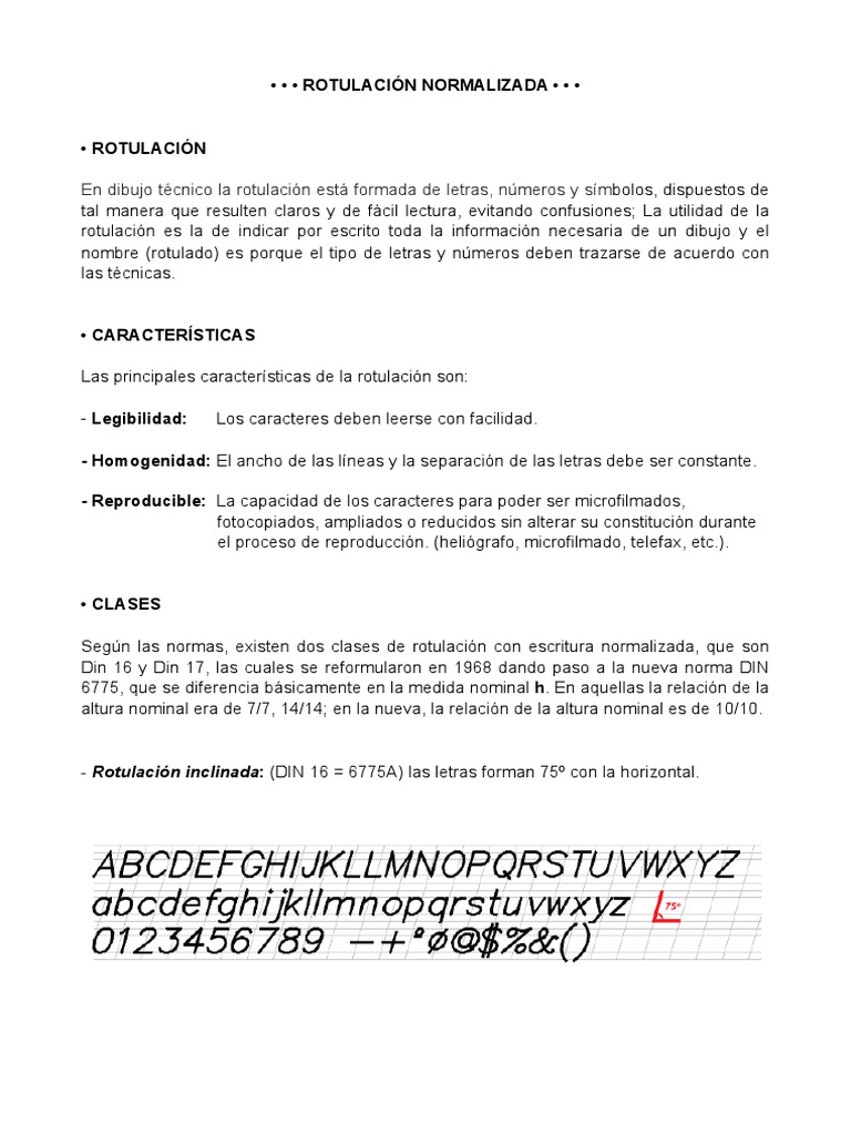 Normas de Rotulación en Dibujo Técnico | PDF | Dibujo | Dibujo técnico