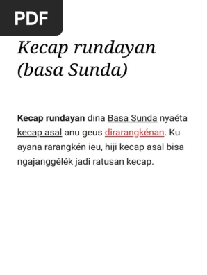 Kecap Rundayan Basa Sunda Wikipedia Sunda Ensiklopedi Bebas Pdf