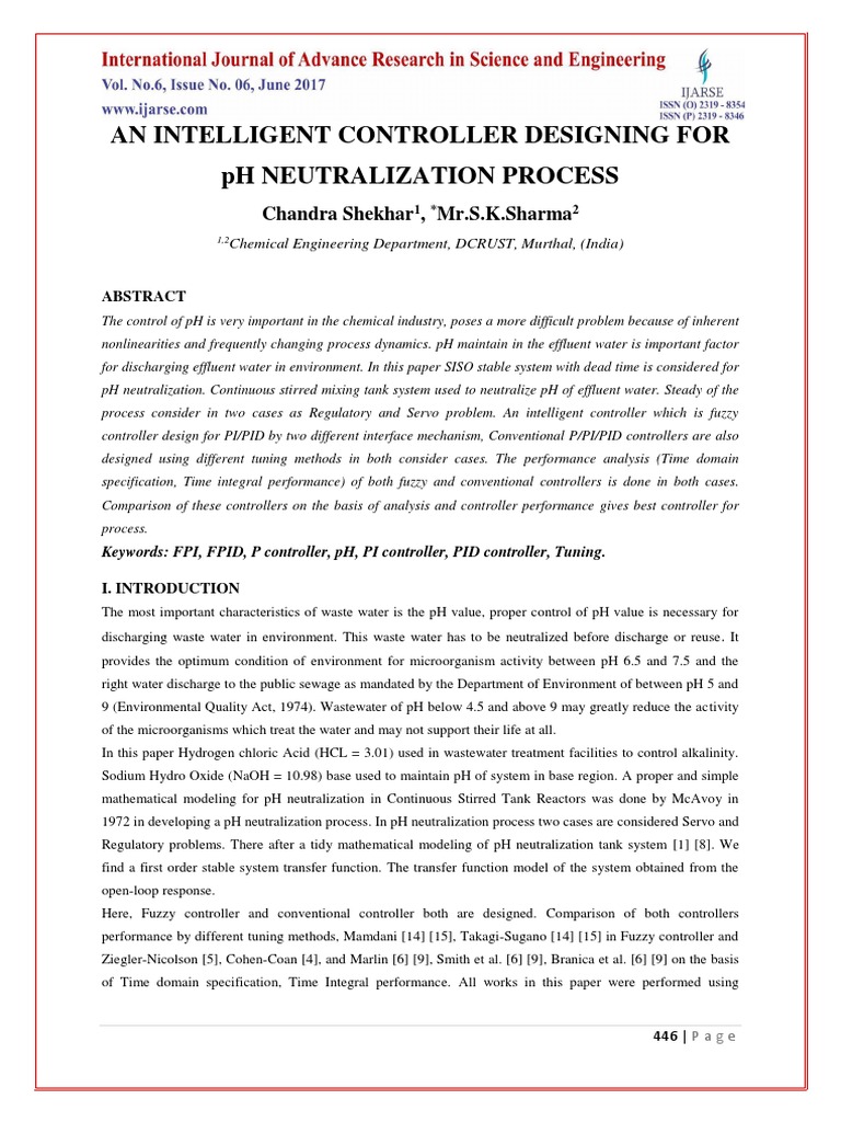 An Intelligent Controller Designing For PH Neutralization Process | PDF ...