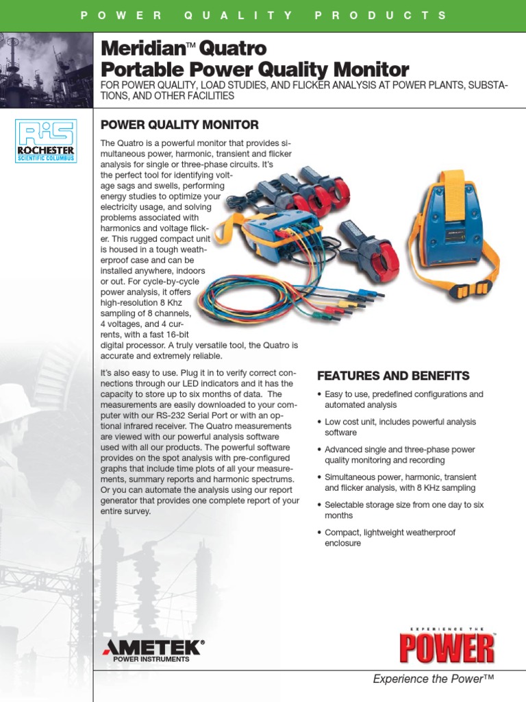 Meridian Quatro Portable Power Quality Monitor PDF Hertz