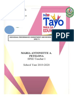 Maria Antonette A. Petilona: SPED Teacher I School Year 2019-2020