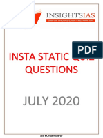 INSTA JULY 2020 Static Quiz Questions