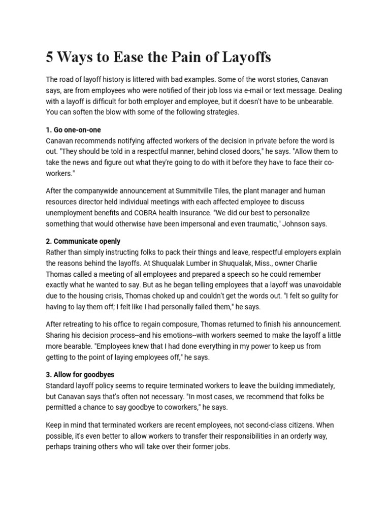 Strategies for Handling Layoffs | PDF | Layoff | Employment