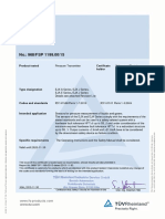 CERT TRANSMISOR DIFERENCIAL MODELO EJA-E - EJX-A - TUV - SIL - Certificate - Us PDF