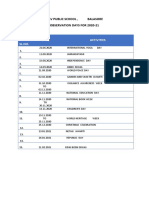 SL - NO. Date Activities: Dav Public School, Balasore Observation Days For 2020-21