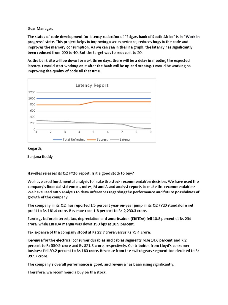 Latency Report: Work in Progress | PDF