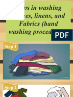 Steps in Washing Clothes, Linens, (Handwash)