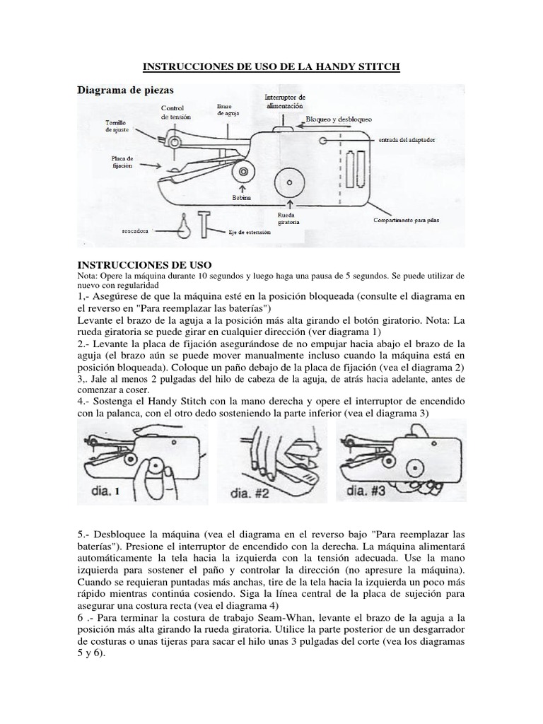 Maquina De Coser Manual Pilas Inalambrica Handy Stit