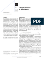 Oxygen Inhibition in Dental Resins PDF