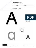 Worksheet A' 1: Circle The Letters A' and A'. Say The A' Sound