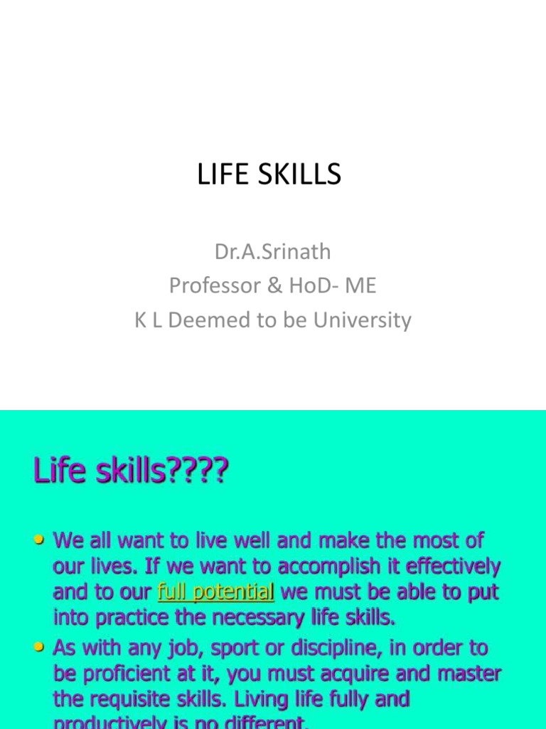 Life Skills Education PDF