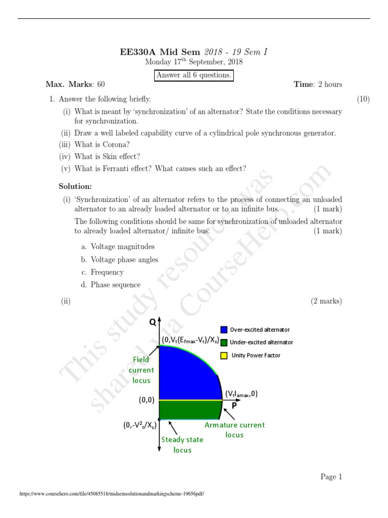 EE330A Mid Sem Exam Solutions 2018 | PDF | Electromagnetism | Power ...