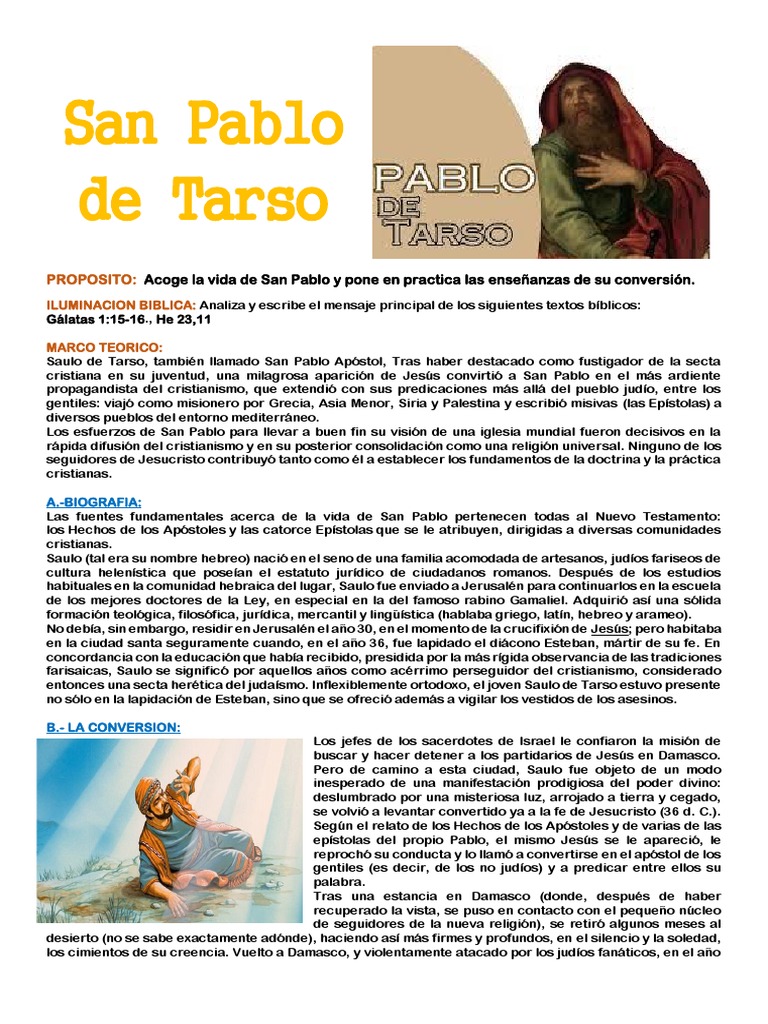 Vida y conversión de San Pablo de Tarso | PDF | Pablo el apóstol | Bernabé
