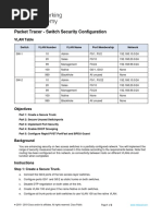 11.6.1 Packet Tracer - Switch Security Configuration PDF