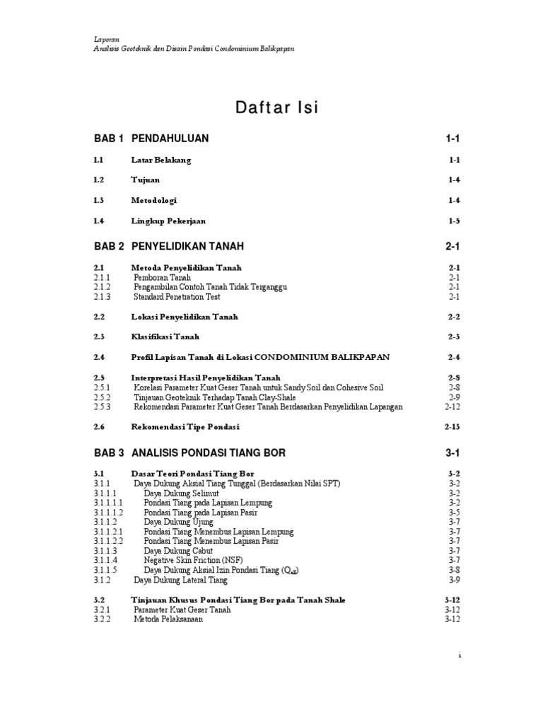 Sub Structure Design Condo Balikpapan Pdf